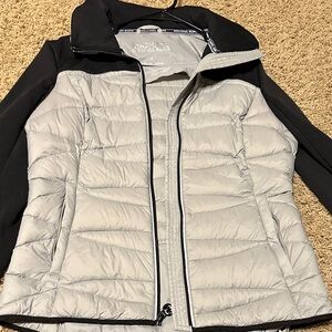 Michael Kors Women's Black and Cream Puffer Jacket